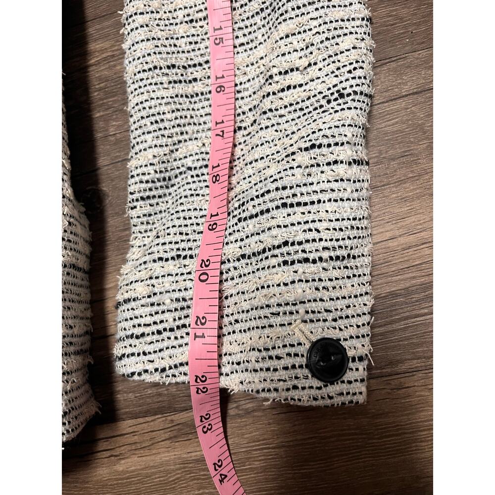Rag & Bone Tweed Deconstructed Textured Blazer Jacket Black & White Wool Sz 0 - Picture 13 of 16